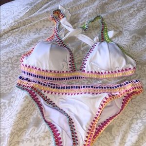 Multicolor Tie Back Bikini Set